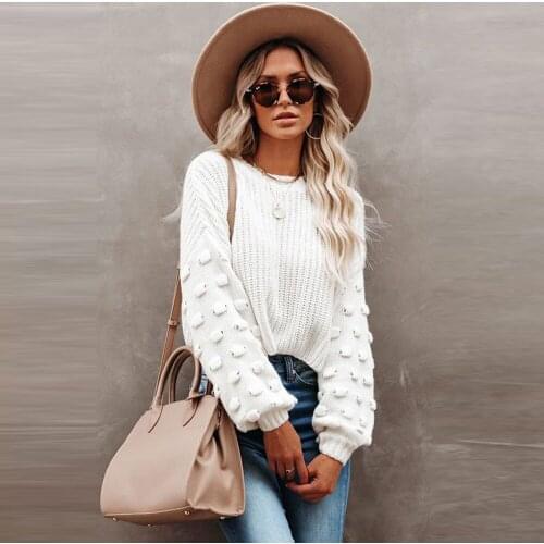 Four Color Options European Freight Free Bump Long Sleeve Solid Color Sweater Thick Warm Womens Loose Pullover Bottomed Shirt