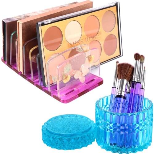 Makeup Organizer Resin Molds/Cosmetics Storage Silicone Mold Eyeshadow Palette Organizer Diy Craft Jewelry Making Mould