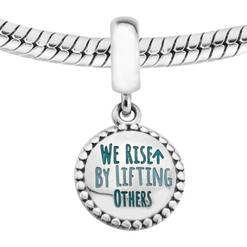 Fits For Pandora Beads Bracelets We Rise By Lifting Others Charms 100% 925 Sterling-Silver-Jewelry Free Shipping