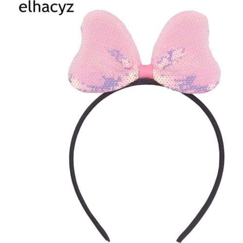 1PC Classic Shiny Sequins Bow Hairband Glitter Cute Bow Headband Girls Kids Trendy Headwear Fashion Children Hair Accessories