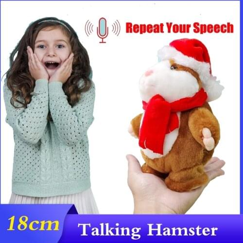 Dropshipping Newest Talking Hamster Plush Mouse Toy 18cm Sound Record Repeat Stuffed Animals for Child Kids Christmas Gifts