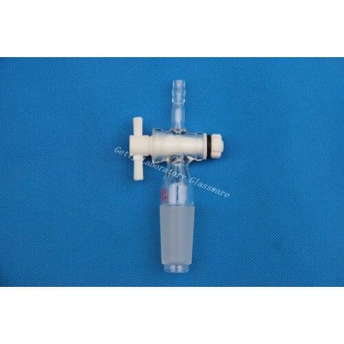 Straight vaccum adapter, with hose connection, PTFE stopcock ,24/40,(Borosilicate Glass 3.3)