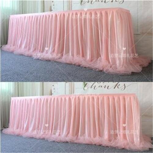 MultiColor Table Skirt Tableware Cloth Wedding Tutu Tulle Table Skirt Baby Shower Party Home Decor Table Skirting Birthday Party