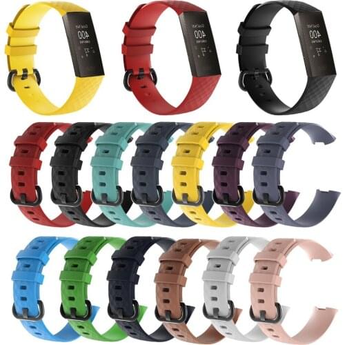 200PCS Silicone Wristband Wrist Strap Smart Watch Band Strap Soft Watchband Replacement Smartwatch Band For Fitbit Charge 3 4