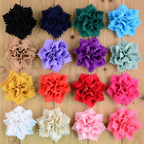 New Arrival High Quality 3.15in Thick Chiffon Flower Flat Black For girls DIY Accessory girl Hair DIY Part 80pcs/lot FH58