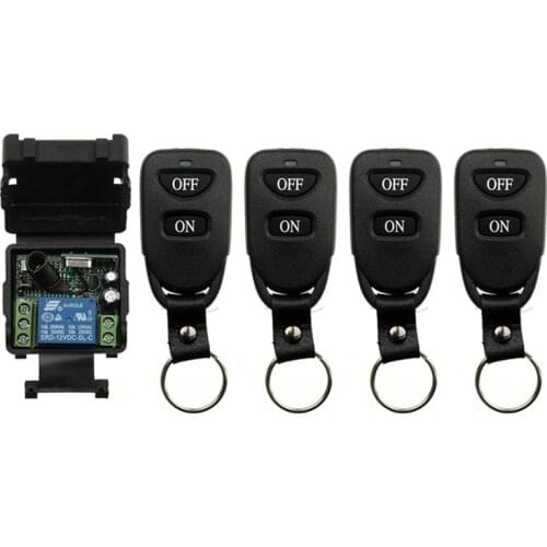 Xuanlongyuan DC12V 24V 1CH 1 CH 10A Remote Control Light Switch Relay Output Radio Receiver Module and Belt buckle Transmitter