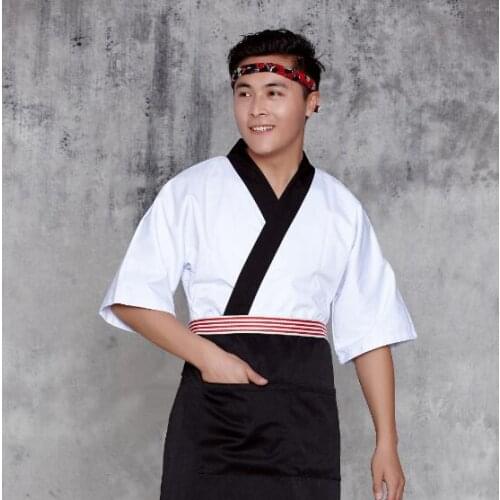 Japanese Restaurant waitress uniform Men Waitress uniforms Japanese kimono jacket Sushi