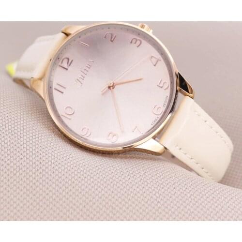 Julius Lady Womens Watch Japan Quartz Hours Top Fashion Dress Simple Bracelet Band Big Leather School Girl Birthday Gift no box