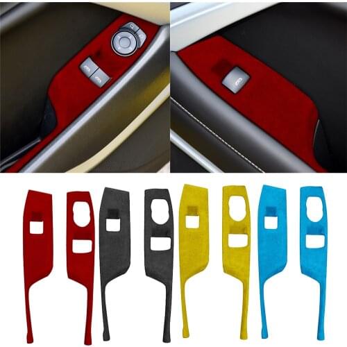 ABS Suede Interior Mouldings Window Lift Switch Button Cover Decorative Trim for Chevrolet Camaro 2016-2020 Car Accessories