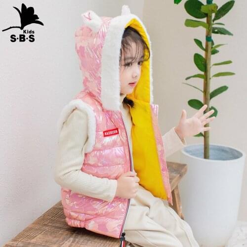 Winter 2020 New Arrival Childrens Down Vest Baby Boys and Girls Wear Cartoon Hooded Vest Kids Jacket Childrens Outdoor Top