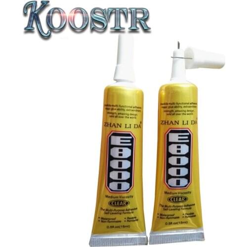 10PCS Free Shipping 15mL E8000 Clear Adhesive Sealant Glue For DIY Diamond Clothes Shoes Paste Jewelry Craft Phone Border Glue
