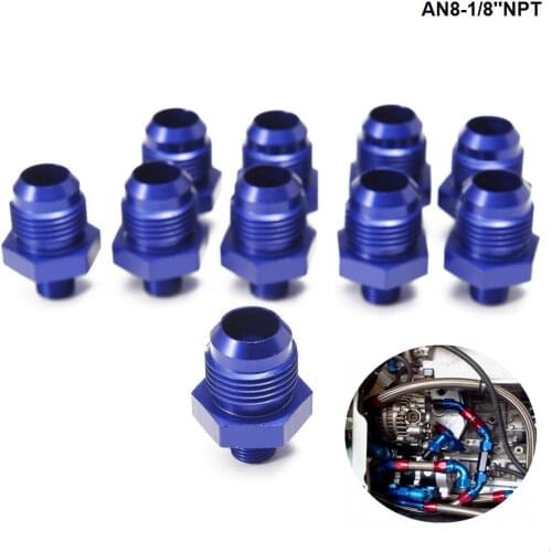 10PCS/LOT Straight Male Oil Cooler Fuel Oil Hose Fitting Adapter AN8-1/8''NPT