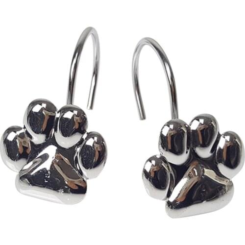 12pcs Shower Curtain Hook Decorative Bear Claw Shape Curtain Rings Curtain Hooks for Baby Room Living Room Bathroom Bedroom