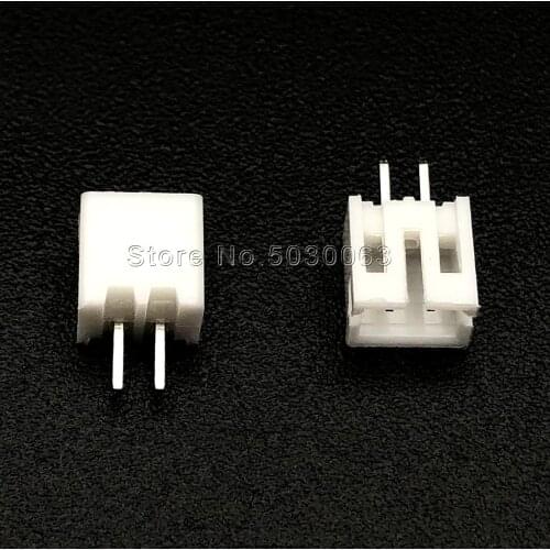 120pcs/lot PH2.0mm straight pin Header 2P 2pin PH-2A PH-A wire Connector PH2.0 pitch spacing 180 angle PCB Car male Connectors