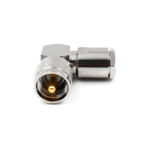 2pcs connector UHF Male Plug PL259 Right Angle Clamp PL-259 RF Connector For RG5 RG6 LMR300 RF Coaxial Cable