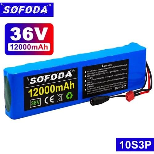 36V 12Ah Ebike Battery 18650 Lithium Battery Pack 500W High Power Fiido D1 D2 Electric Bicycle Scooter Motor