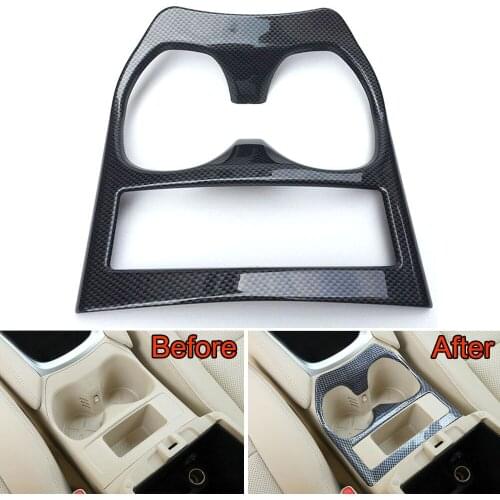 BBQ@FUKA Carbon Fiber Style Car Water Cup Holder Cover Trim Styling Sticker Fit for Nissan Rogue X-Trail 14-15 2.0T