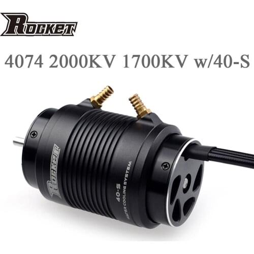 Rocket 4074 1700KV 2000KV 2250KV 4P Brushless Motor w/40-S Water Cooling Jacket for M41 Catamaran Spartan 1000mm( Above)RC Boat
