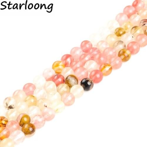 High Quality Watermelon Natural Stone Round Loose Ball Beads 15" Size Strand 4 6 8 10 12 14MM for DIY Jewelry Making Bracelet