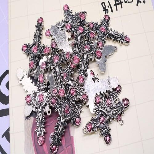 Christian cross amulet rosary cross jewelry. Catholic Rose Rosary Cross Jewelry