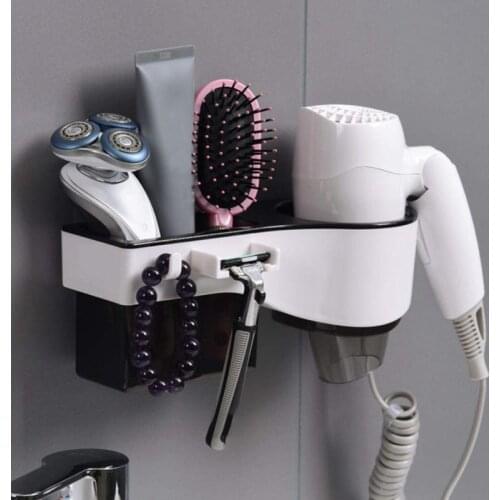 Adhesive Hair Dryer Holder No Drilling Wall Mount Hair Care Styling Tool Organizer Storage for Blow Dryer Curling Wand Straighte