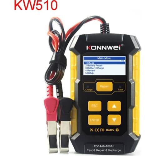 KW510 car battery tester charger repairer Tool Car Battery Tester for 12V Car Test Repair Recharge Battery Tester Maintainer