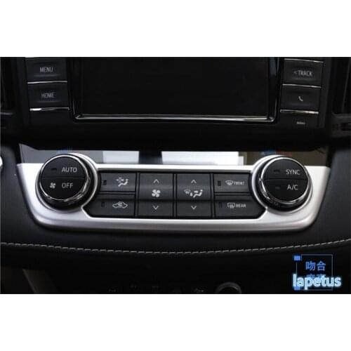 Lapetus AC Air Conditioning Switch Panel Decoration Frame Cover Trim ABS For TOYOTA RAV4 RAV 4 2016 2017 2018 Carbon Fiber Look