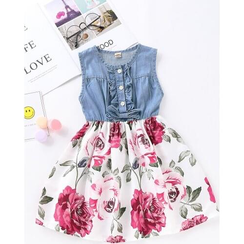 Summer Dress For Girls Sleeveless Denim Dress Girl Party Dress Kids Summer Clothes For Kids Girl 1 2 3 4 5 6 Year