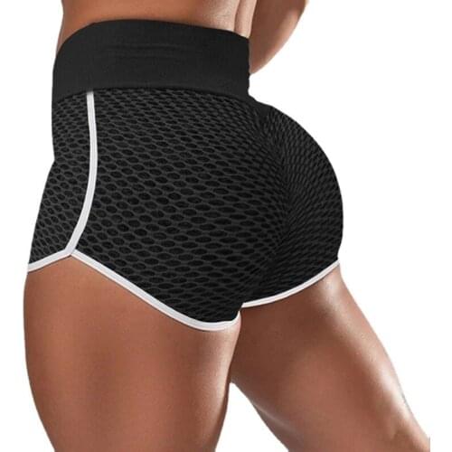 Summer Sport Shorts Women High Waist Elasticated Seamless Fitness Leggings Push Up Gym Training Gym Tights Pocket Short