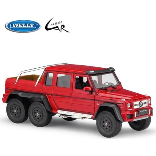 Welly 1:24 Diecast Scale Model Car Mercedes-Benz G63 AMG 6X6 Classic Truck Off-road Vehicle Metal Alloy Toy Car Kids Gift