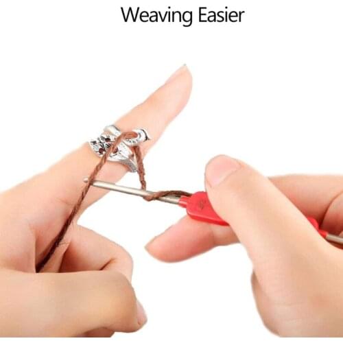 3Pcs Knitting Loop Crochet Ring Set Adjustable Fish Peacock Braided Ring Metal Yarn Guide Finger Rings Holder Jewelry