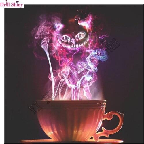 Strange Cat Pouring tea 5D Diy Diamond Painting Full Square Mosaic Drill Resin Handmade Embroidery Mosaic decor 3D Cross Stitch