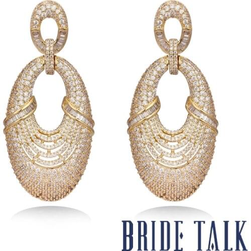 Bride Talk Luxury Brand New Design Best-selling Women Earrings Cubic Zirconia Pretty Earring For Wedding Party Birthday Gift