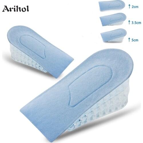 Invisible Height Increase Half Insole 3-Layer Air Up Lifts Elevator Shoes Pad Heel Lifting Inserts 2 3.5 5 CM Women