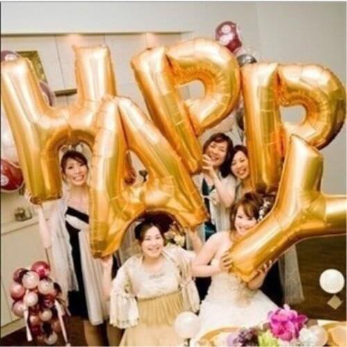 New Arrival Golden Wedding Balloons with 26 letter of the alphabet 35cm/75cm/90CM Large Size for Party Props Wedding Decoration