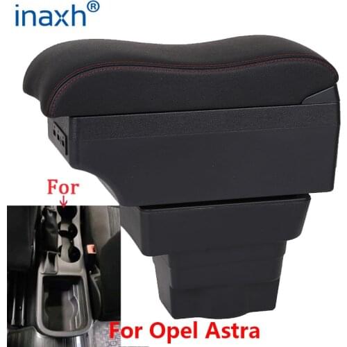 For Opel Astra Armrest Box Retrofit parts For Opel Astra J Car Armrest Center Storage Box Car Accessories USB Easy to install