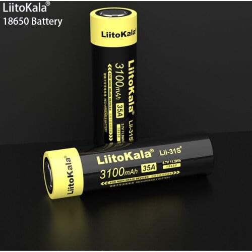 1-10PCS LiitoKala New Lii-31S 18650 Battery 3.7V Li-ion 3100mA Instant maximum 35A Power battery For high drain devices