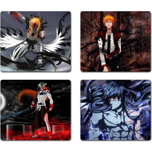 Bleach anime Ichigo Kurosaki Rubber PC Computer Gaming mousepad Non slip Cushion Square Thickness 2mm