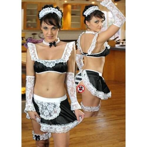 Sexy Lingerie Naughty Hens French maid waitress fancy dress costume Clubwear Party servant outfit 9043 one size S-XL