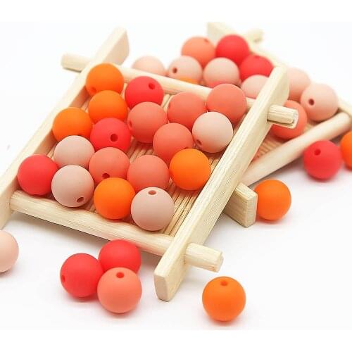 Cute-idea 12mm 100pcs silicone beads Food Grade teether baby accessories bracelet necklace chain teething chewing jewelry toy