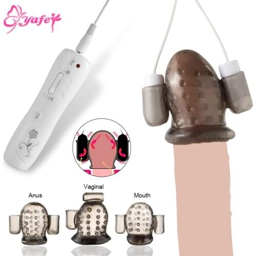 Silicone 10 Speed Penis Massager Vibrator for Men Masturbator sex toys Delay Lasting Glans Stamina Trainer sex toys for Men
