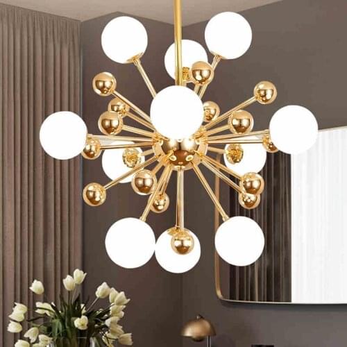Modern sputnik chandelier Led Design glass ball lamp Flush Mount Light Fixtures Bedroom Decor Home personality round chandelier