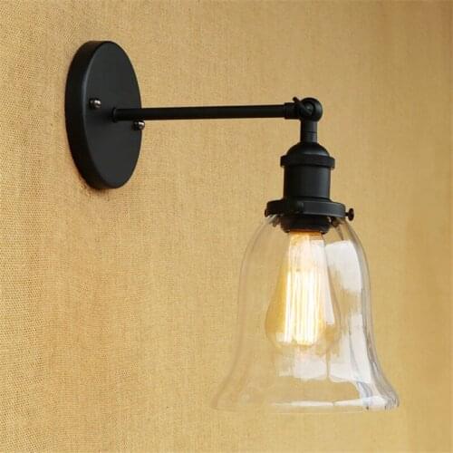 Loft Style Glass Lampshade Wall Sconce Edison Industrial Vintage Wall Light Fixtures Retro Wall Lamp Home Lighting Wandlamp