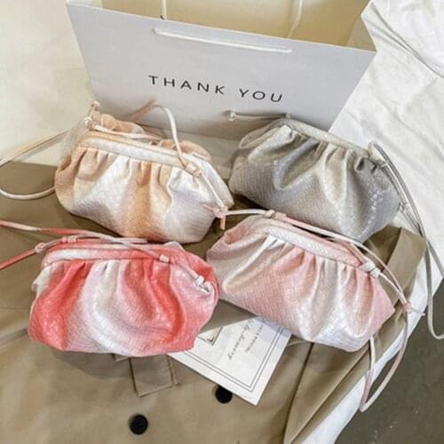 2021 Luxury Designer Weave lattice Cloud Shape Women Pleated Dumpling Shoulder Messenger Bag Small Cute Lady Crossbody Handbag