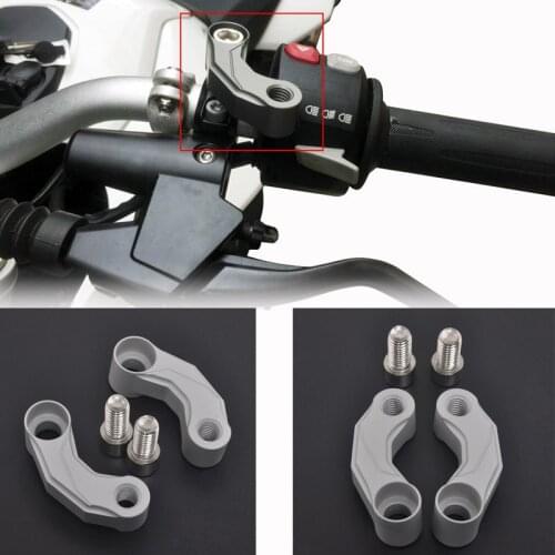 10mm Motorcycle Rearview Mirrors Extension Riser Extend Adapter Aluminum Silver Accessories For BMW F800GS R1200GS ADV LC 13-15