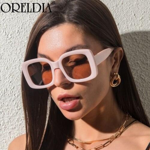 Vintage Big Frame Square Sunglasses 2021 Women Men Oversized Candy Colors Shades Glasses Lady Brand Designer Eyeglasses UV400