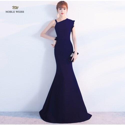 Robe De Soiree Elegant Long Evening Dress Mermaid Black Party Satin Maxi Dress Prom Gown