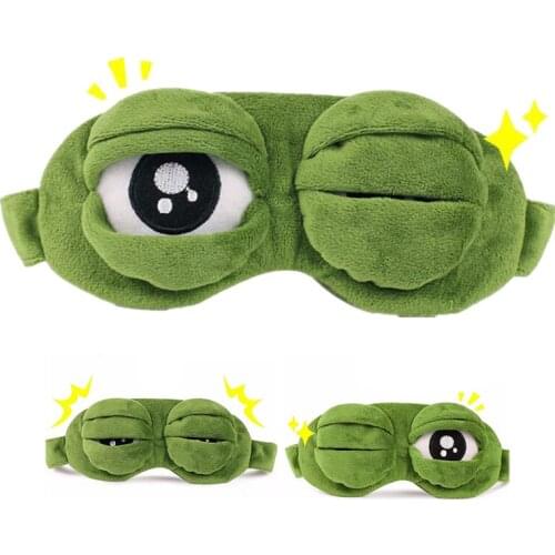 1pc 3D FROG Sleeping Mask Eyeshade Plush Eye Cover Cartoon Eyeshade for Eye Travel Relax Gift Sleep mask for eyes cute patches