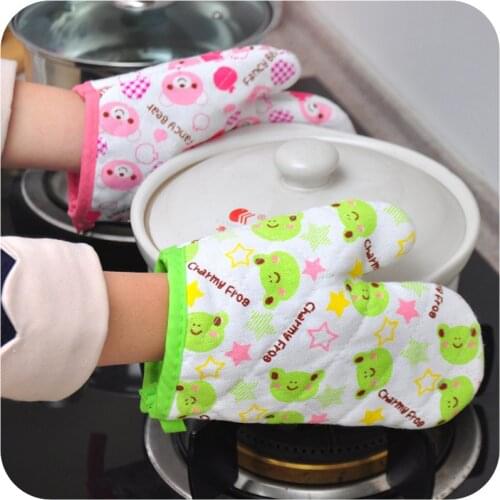 1 Pcs Non-slip Fashion Nordic Kitchen Cooking microwave gloves baking BBQ potholders Polyester Oven mitts Kitechen Tools Random