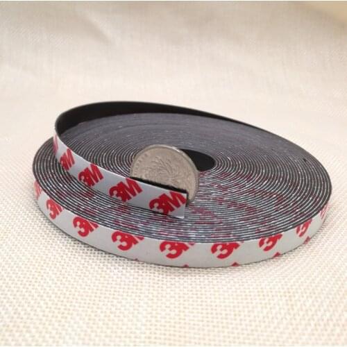 10 Meters/LOT Rubber Magnet 10*1 mm 3M self Adhesive Flexible Magnetic Strip Tape width 10mm thickness 1mm 10x1 mm